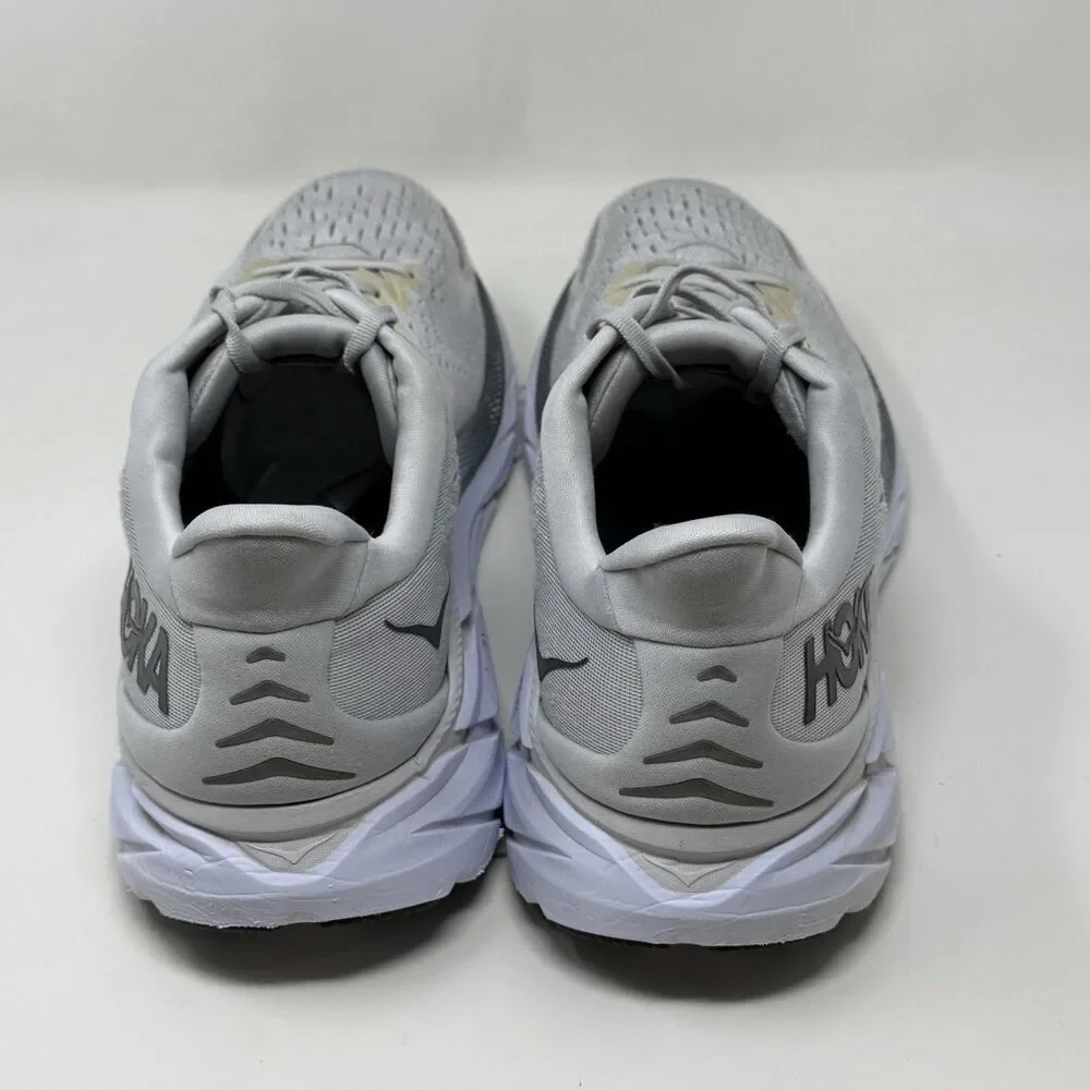 Hoka One One Clifton 8 Shoes Mens 15 2E Wide Lunar Gray Mesh Running Sneakers